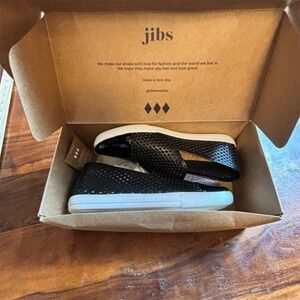Jibs Women's Slip-On Flats Size 9 Black Perforated Casual Shoes